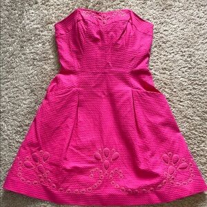 Hot Pink Lilly Pulitzer Elegant Pink Strapless Dress